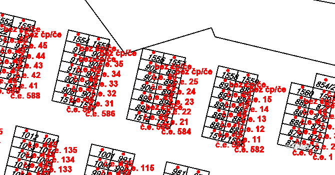 Řetenice 23, Teplice na parcele st. 895 v KÚ Teplice-Řetenice, Katastrální mapa