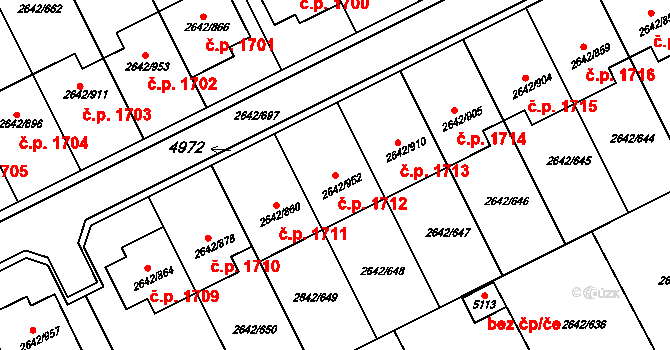 Kuřim 1712 na parcele st. 2642/952 v KÚ Kuřim, Katastrální mapa