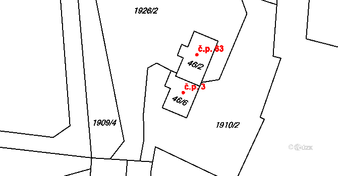 Prosečnice 3, Krhanice na parcele st. 46/6 v KÚ Krhanice, Katastrální mapa