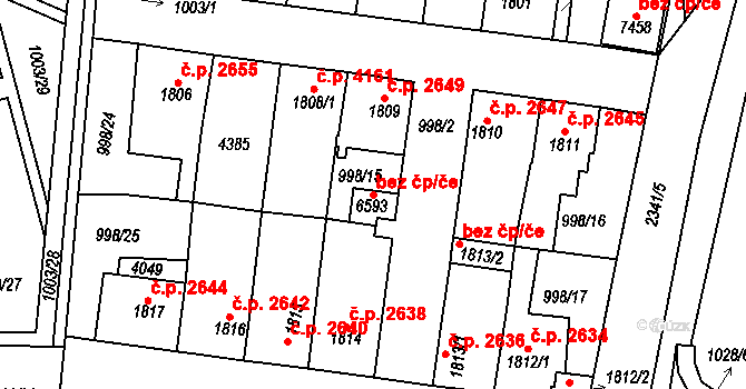 Havlíčkův Brod 38673525 na parcele st. 6593 v KÚ Havlíčkův Brod, Katastrální mapa