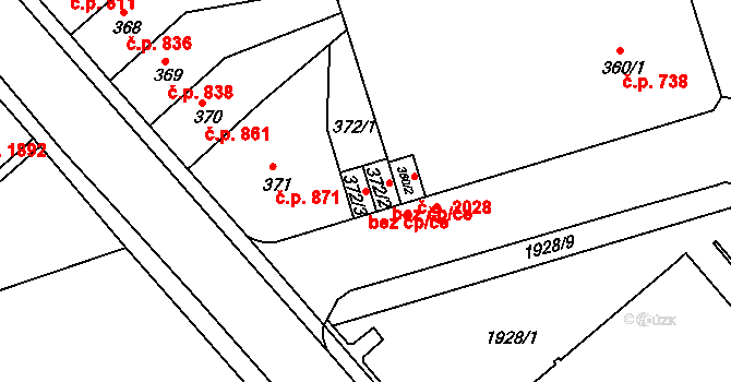 Teplice 39153525 na parcele st. 372/3 v KÚ Teplice-Trnovany, Katastrální mapa