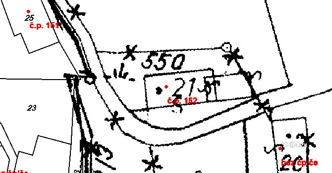 Ruprechtice 152, Meziměstí na parcele st. 21 v KÚ Ruprechtice u Broumova, Katastrální mapa