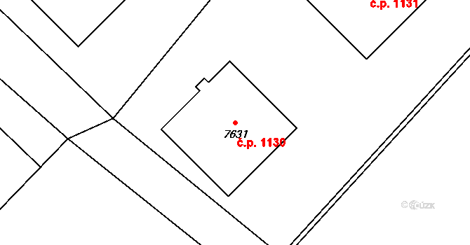 Chrudim II 1130, Chrudim na parcele st. 7631 v KÚ Chrudim, Katastrální mapa