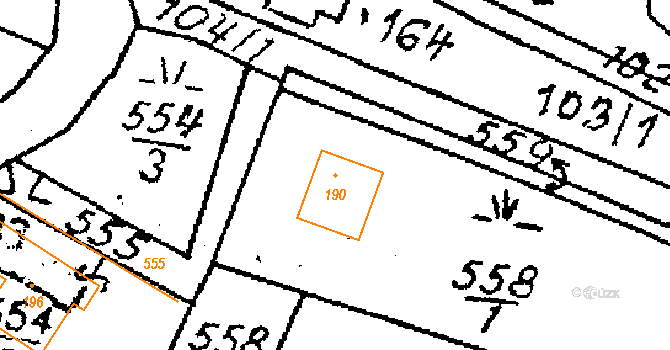Dolní Krupá 123 na parcele st. 190 v KÚ Dolní Krupá u Mnichova Hradiště, Katastrální mapa
