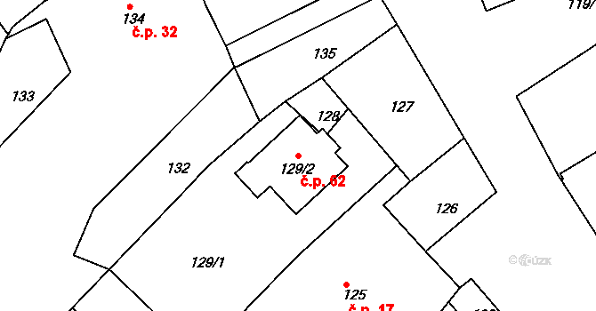 Heroltice 62, Jihlava na parcele st. 129/2 v KÚ Heroltice u Jihlavy, Katastrální mapa