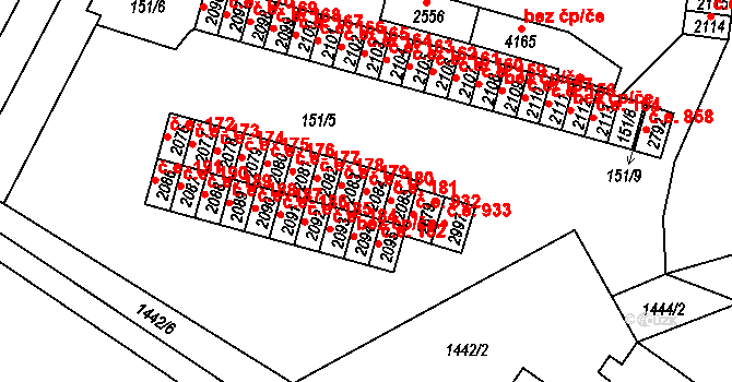 Kyjov 180 na parcele st. 2084 v KÚ Kyjov, Katastrální mapa