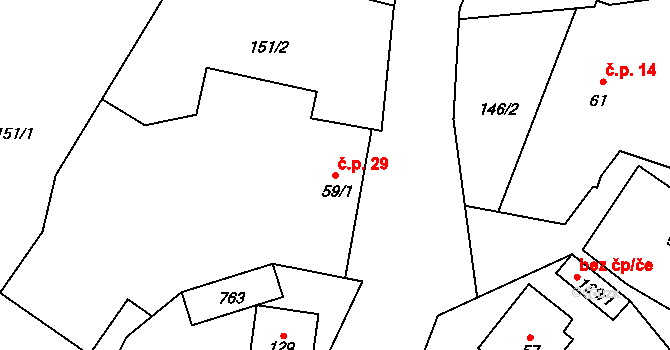 Libotov 29 na parcele st. 59/1 v KÚ Libotov, Katastrální mapa