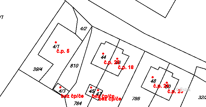 Poustka 28 na parcele st. 44 v KÚ Poustka u Františkových Lázní, Katastrální mapa