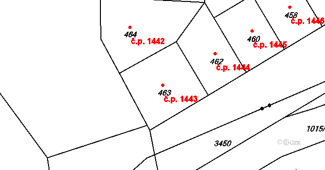 Nusle 1443, Praha na parcele st. 463 v KÚ Nusle, Katastrální mapa