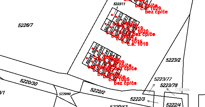 Předměstí 1009, Litoměřice na parcele st. 5223/61 v KÚ Litoměřice, Katastrální mapa