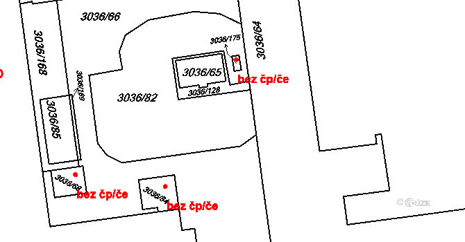 Ostrava 41394526 na parcele st. 3036/83 v KÚ Martinov ve Slezsku, Katastrální mapa