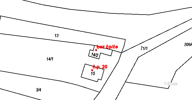 Kynšperk nad Ohří 41811526 na parcele st. 14/2 v KÚ Kamenný Dvůr, Katastrální mapa