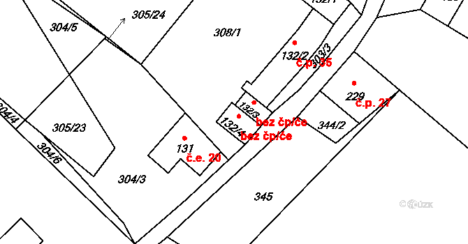 Kamenický Šenov 45948526 na parcele st. 132/4 v KÚ Prácheň, Katastrální mapa