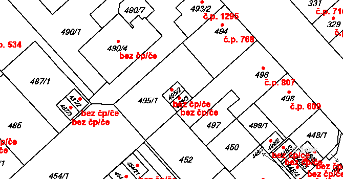 Plzeň 46509526 na parcele st. 495/2 v KÚ Doubravka, Katastrální mapa