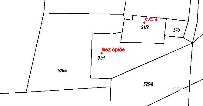 Osečná 47024526 na parcele st. 91/1 v KÚ Druzcov, Katastrální mapa