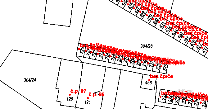 Hrádek 47099526 na parcele st. 224 v KÚ Nová Huť, Katastrální mapa