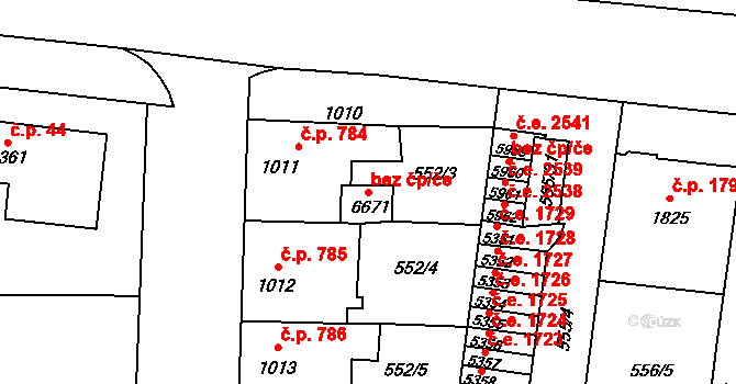Zlín 47742526 na parcele st. 6671 v KÚ Zlín, Katastrální mapa