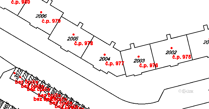 Sušice II 977, Sušice na parcele st. 2004 v KÚ Sušice nad Otavou, Katastrální mapa