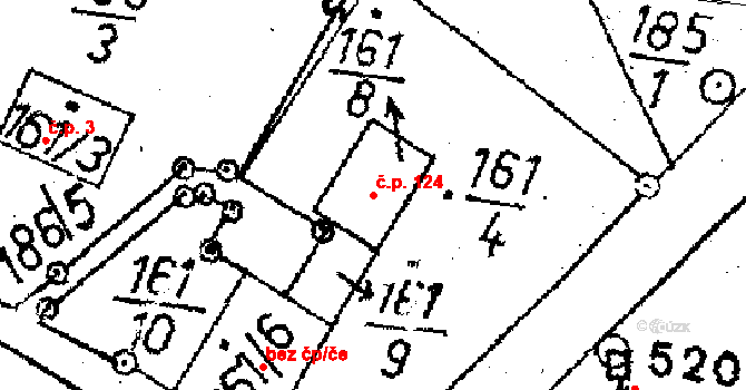 Lukavec 124 na parcele st. 161/8 v KÚ Lukavec u Pacova, Katastrální mapa