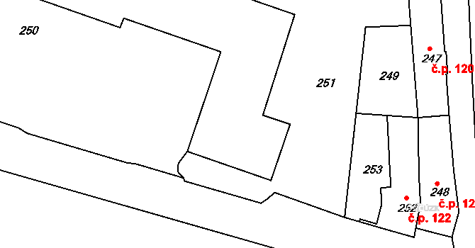 Pod Bezručovým vrchem 112,113,114,115,116,, Krnov na parcele st. 246 v KÚ Krnov-Horní Předměstí, Katastrální mapa