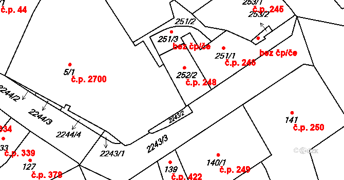 Šumperk 2700 na parcele st. 5/1 v KÚ Šumperk, Katastrální mapa