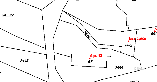 Nakvasovice 13, Čechtice na parcele st. 67 v KÚ Nakvasovice, Katastrální mapa