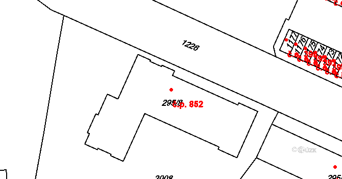 Úšovice 852, Mariánské Lázně na parcele st. 295/8 v KÚ Úšovice, Katastrální mapa