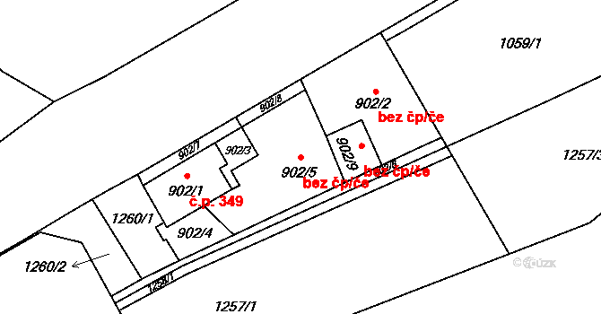 Beroun 42195527 na parcele st. 902/5 v KÚ Beroun, Katastrální mapa