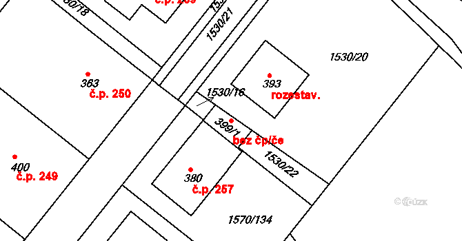 Horní Bojanovice 43370527 na parcele st. 399/1 v KÚ Horní Bojanovice, Katastrální mapa