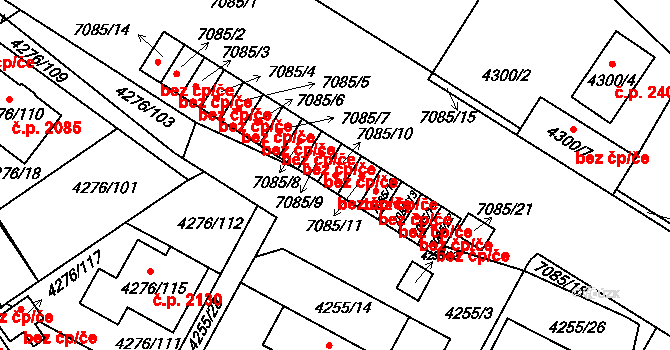 Boskovice 44070527 na parcele st. 7085/10 v KÚ Boskovice, Katastrální mapa