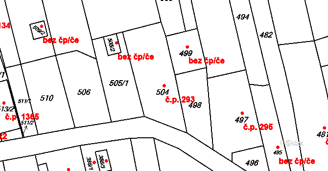 Kylešovice 293, Opava na parcele st. 504 v KÚ Kylešovice, Katastrální mapa