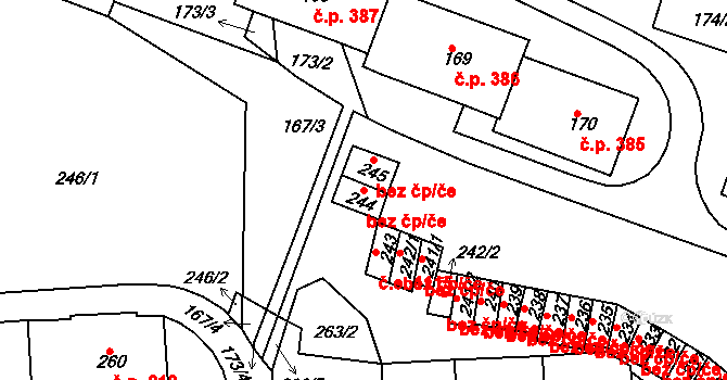 Teplice 45123527 na parcele st. 244 v KÚ Teplice-Řetenice, Katastrální mapa