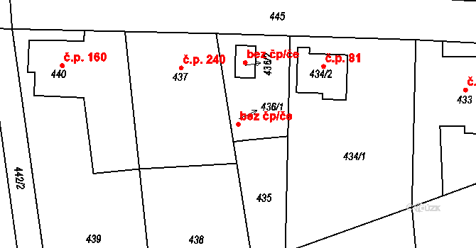 Zruč-Senec 45783527 na parcele st. 436/1 v KÚ Senec u Plzně, Katastrální mapa