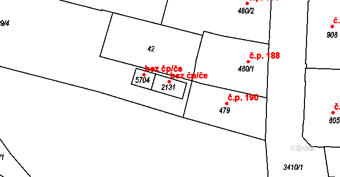 Klatovy 47322527 na parcele st. 2131 v KÚ Klatovy, Katastrální mapa