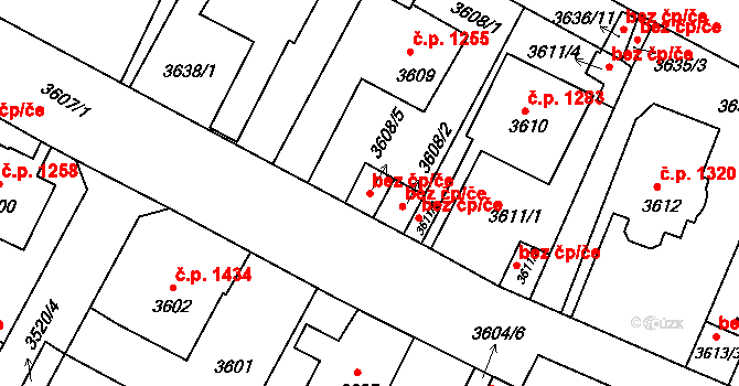 Litoměřice 48925527 na parcele st. 3608/5 v KÚ Litoměřice, Katastrální mapa