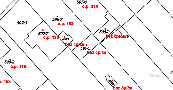 Radslavice 50133527 na parcele st. 596/5 v KÚ Radslavice u Přerova, Katastrální mapa
