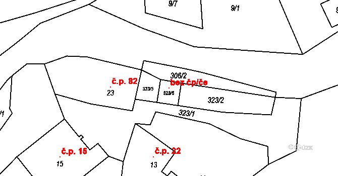 Dasnice 93892527 na parcele st. 323/6 v KÚ Dasnice, Katastrální mapa