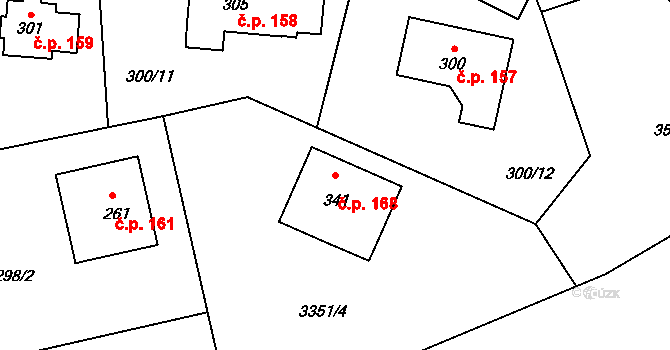 Lipovka 168, Rychnov nad Kněžnou na parcele st. 341 v KÚ Lipovka u Rychnova nad Kněžnou, Katastrální mapa