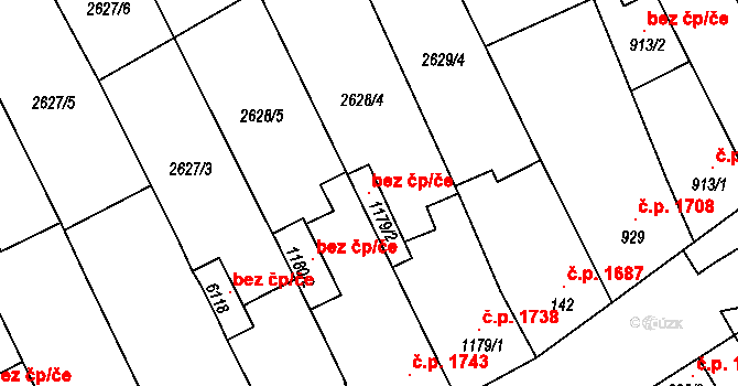 Břeclav 96918527 na parcele st. 1179/2 v KÚ Břeclav, Katastrální mapa
