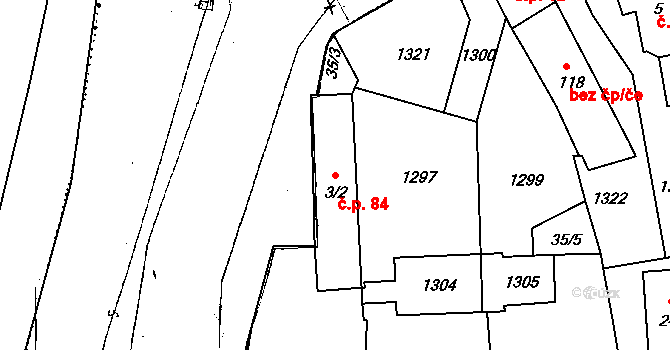 Mantov 84, Chotěšov na parcele st. 3/2 v KÚ Mantov, Katastrální mapa