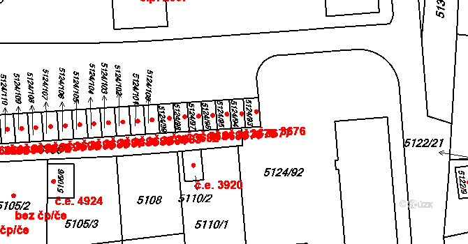 Jihlava 3677 na parcele st. 5124/94 v KÚ Jihlava, Katastrální mapa