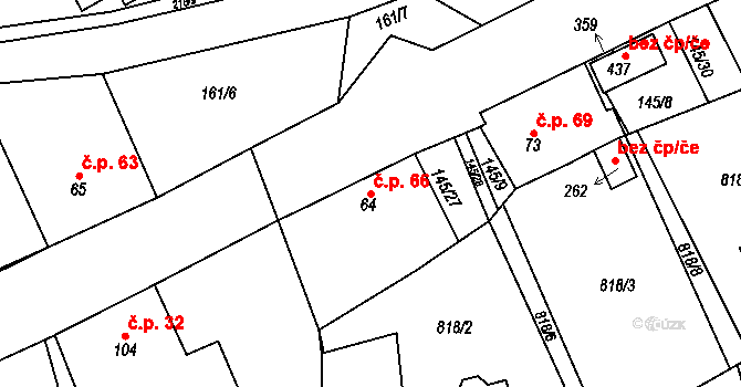 Vysoká Pec 66, Bohutín na parcele st. 64 v KÚ Vysoká Pec u Bohutína, Katastrální mapa