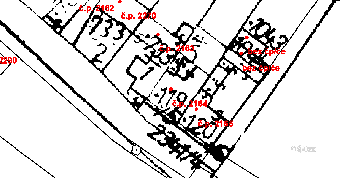 Podlusky 2164, Roudnice nad Labem na parcele st. 119 v KÚ Podlusky, Katastrální mapa