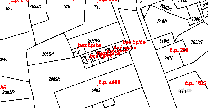 Jablonec nad Nisou 2834, Katastrální mapa