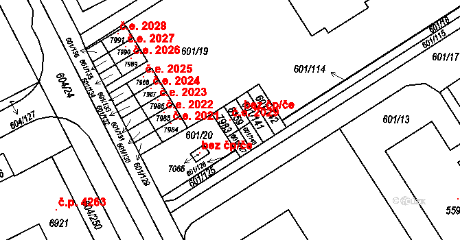 Kroměříž 2029 na parcele st. 7983 v KÚ Kroměříž, Katastrální mapa