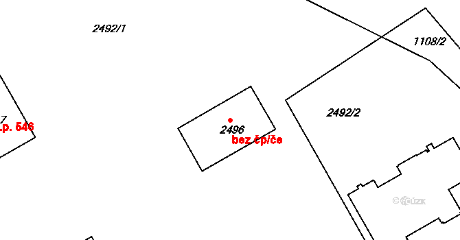 Třinec 40213528 na parcele st. 2496 v KÚ Lyžbice, Katastrální mapa
