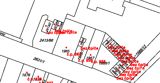 Plzeň 40242528 na parcele st. 1986/2 v KÚ Doubravka, Katastrální mapa
