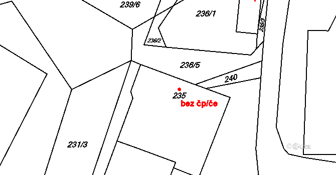Suchdol nad Lužnicí 42742528 na parcele st. 235 v KÚ Klikov, Katastrální mapa