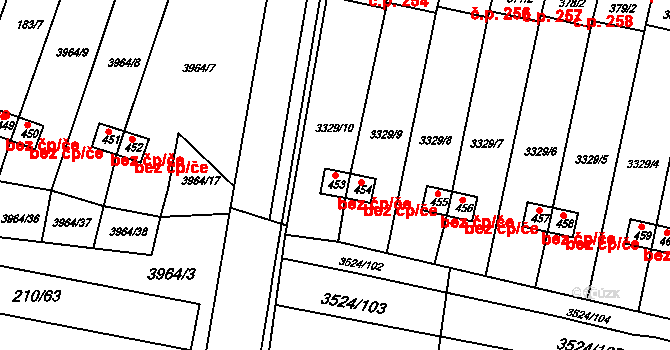Mašťov 43106528 na parcele st. 453 v KÚ Mašťov, Katastrální mapa