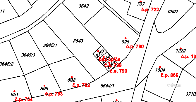 Kraslice 44310528 na parcele st. 2751 v KÚ Kraslice, Katastrální mapa